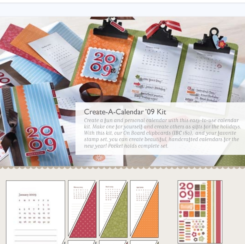 Stampin' Up! Create-A-Calendar Kit 09 113052 Blue Red Pumpkin Pie Chocolate Chip